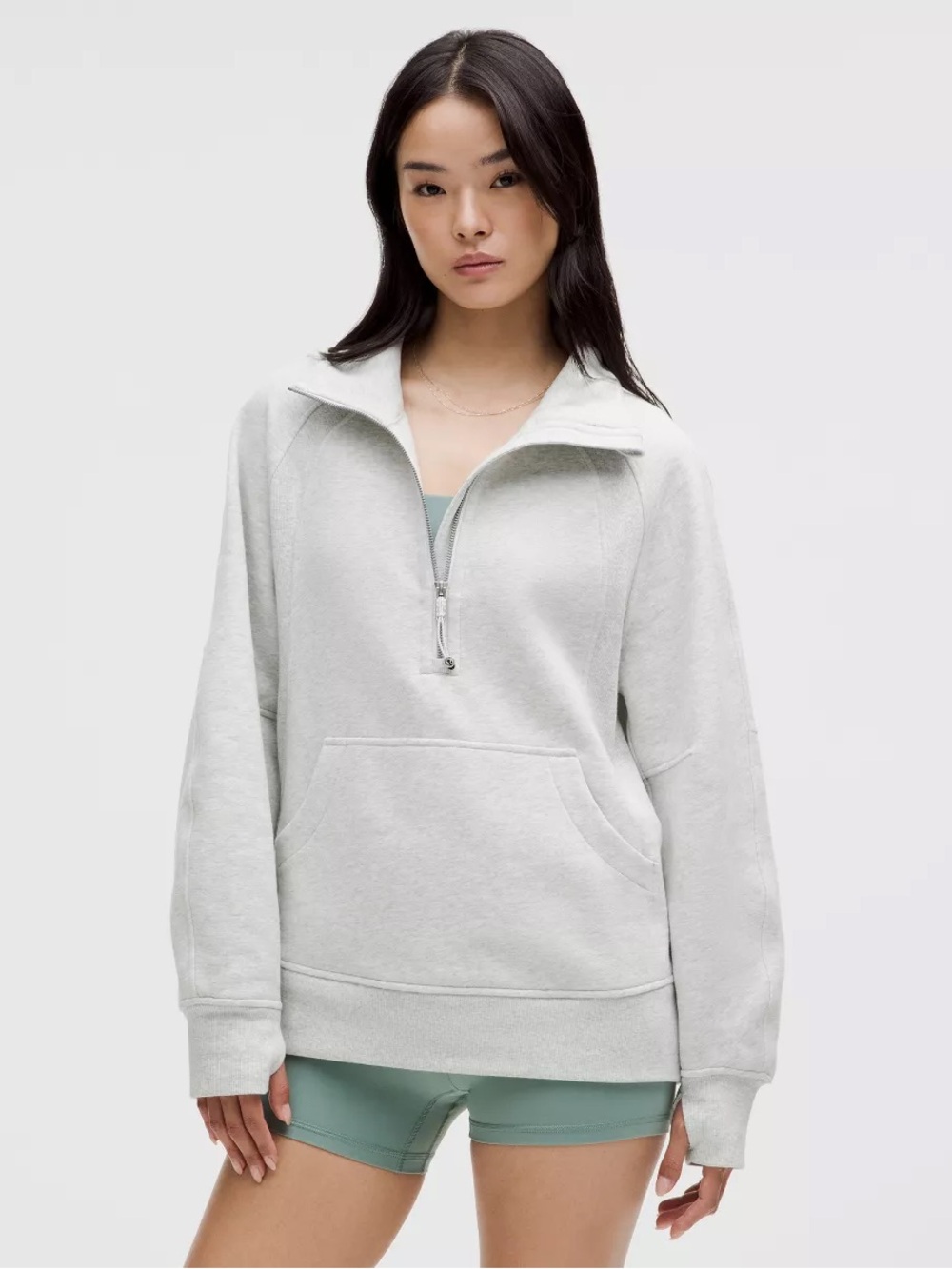 lululemon Scuba Oversized Funnel-Neck Half Zip Sweatshirt in Heathered Core Gray